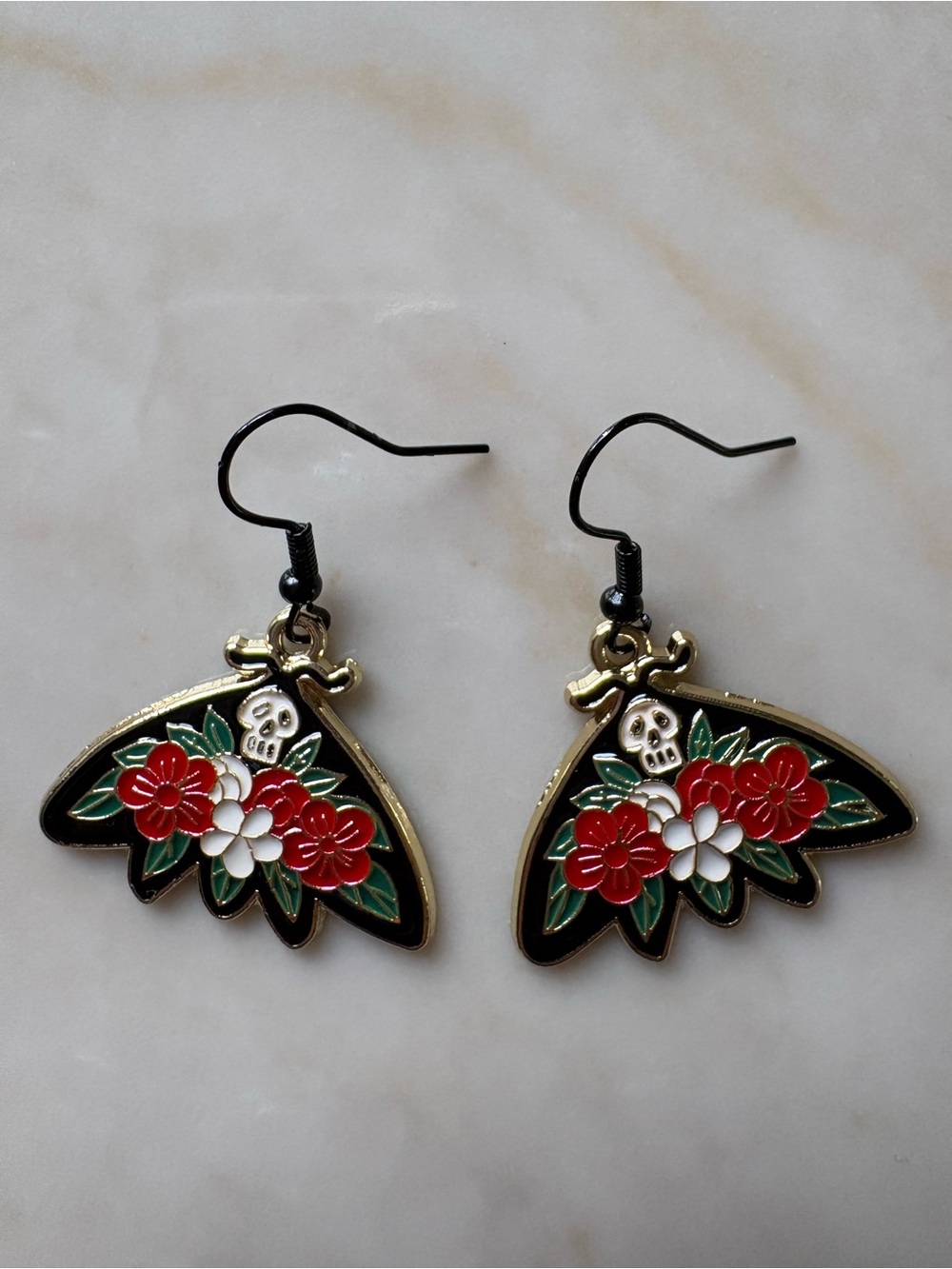 Halloween moth earrings